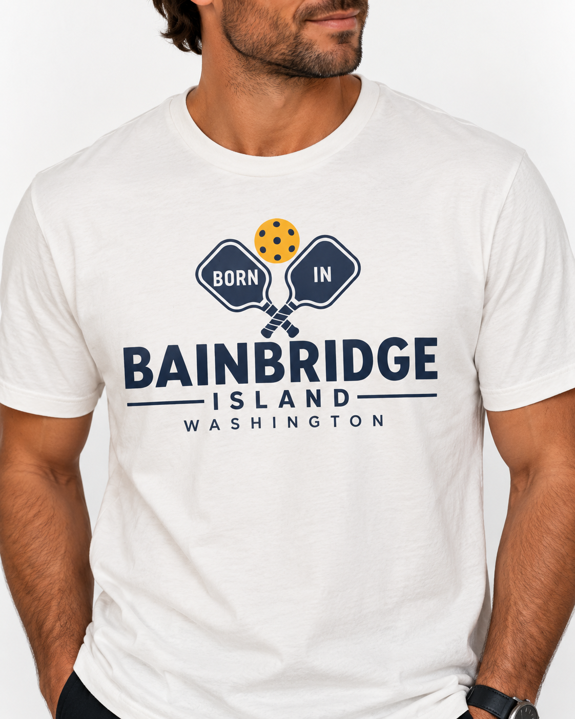 Born in Bainbridge Island Washington Pickleball Tee Unisex