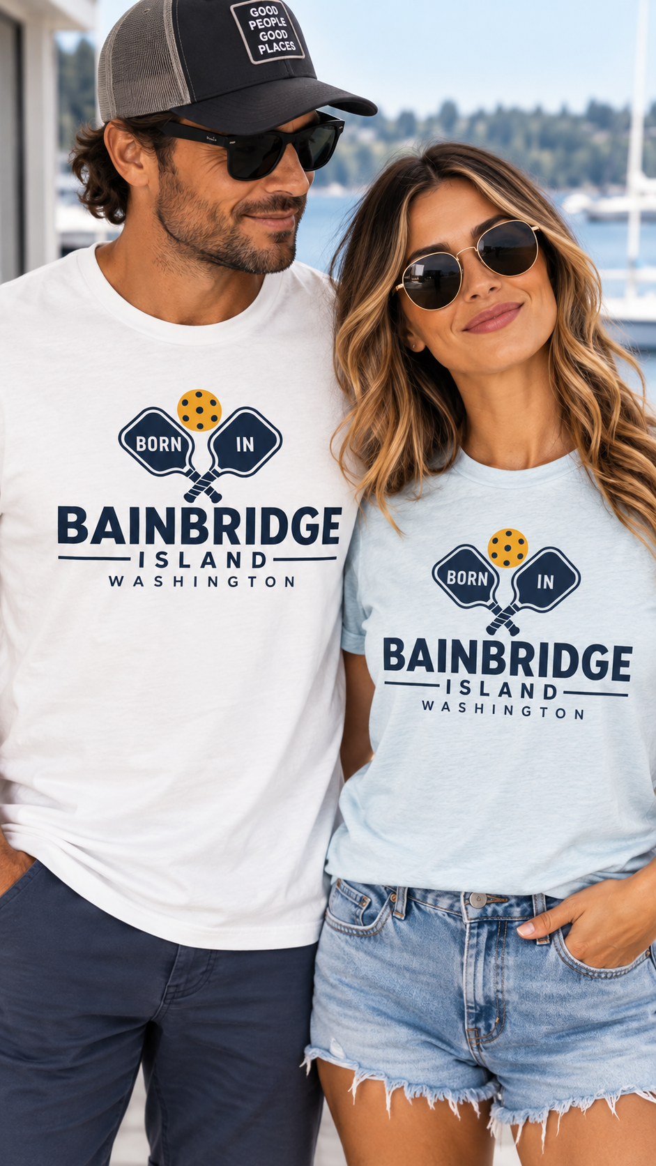Born in Bainbridge Island Washington Pickleball Tee Unisex