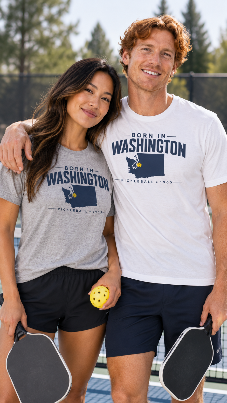 Born in Washington Pickleball 1965 Unisex Tee