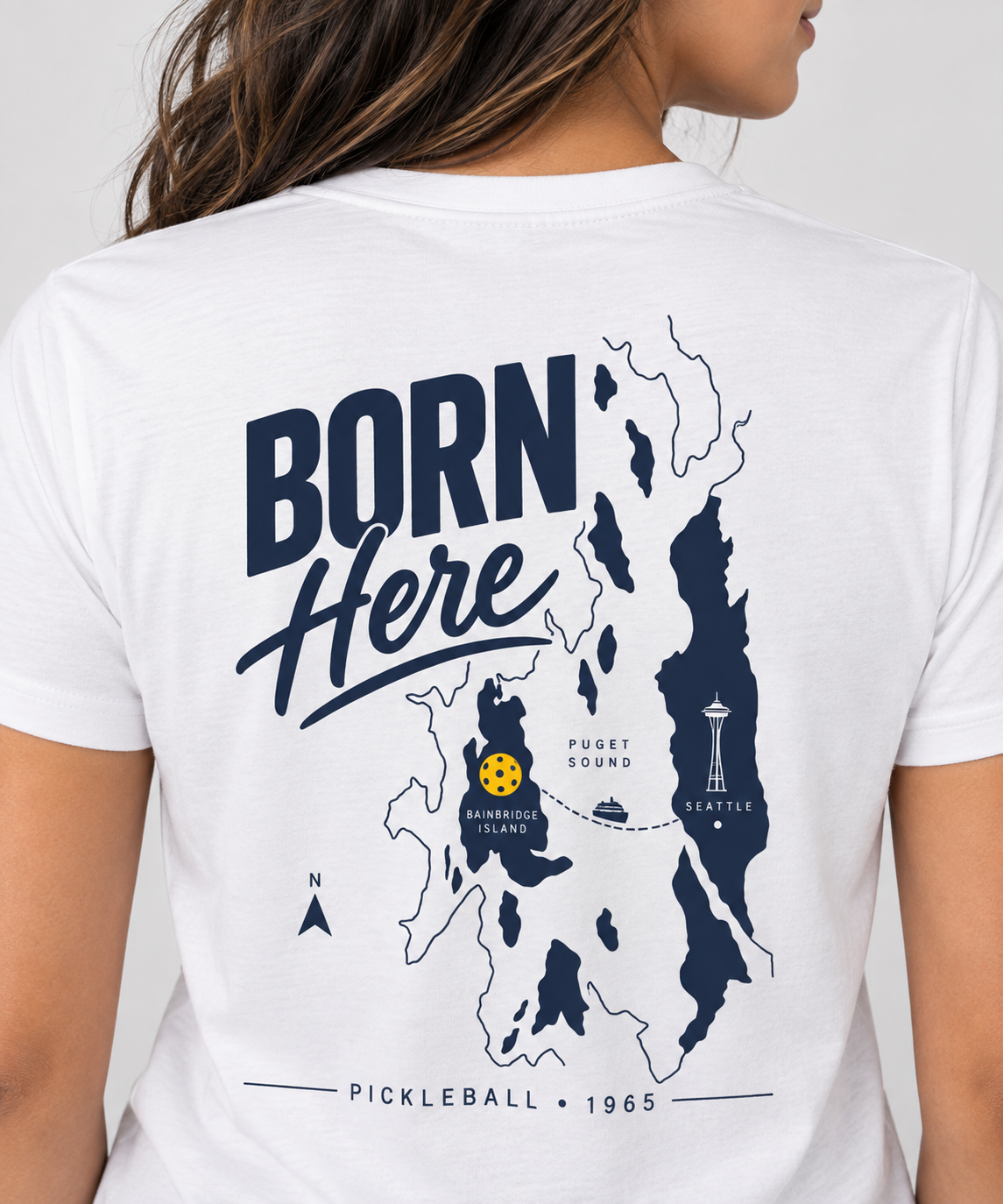 Bainbridge Island Pickleball 1965 Front & Back Tee