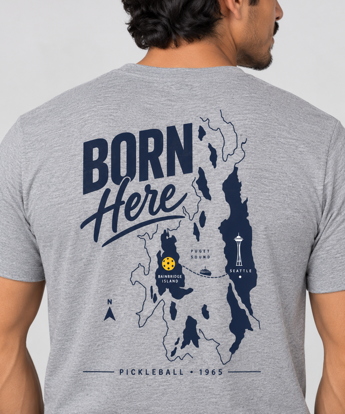 Bainbridge Island Pickleball 1965 Front & Back Tee