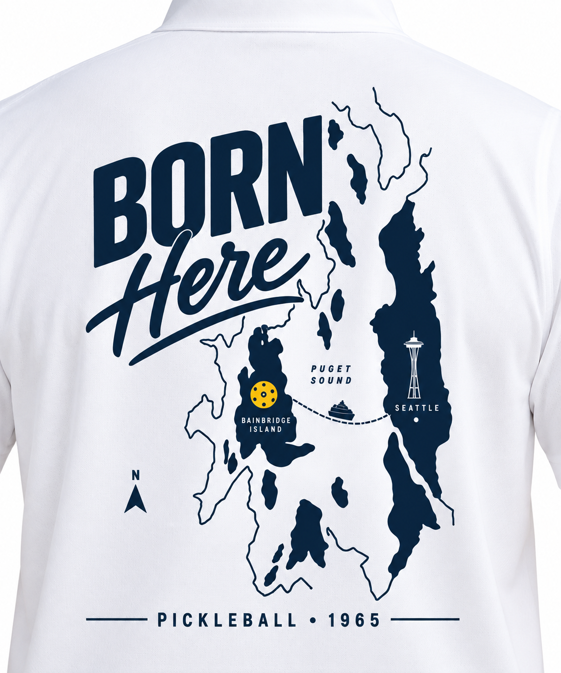 Bainbridge Island Born Here Performance Pickleball Polo – Men’s