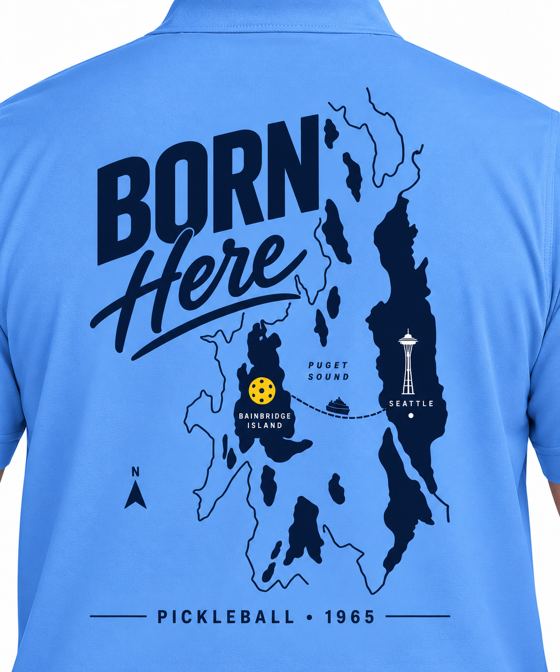 Bainbridge Island Born Here Performance Pickleball Polo – Men’s