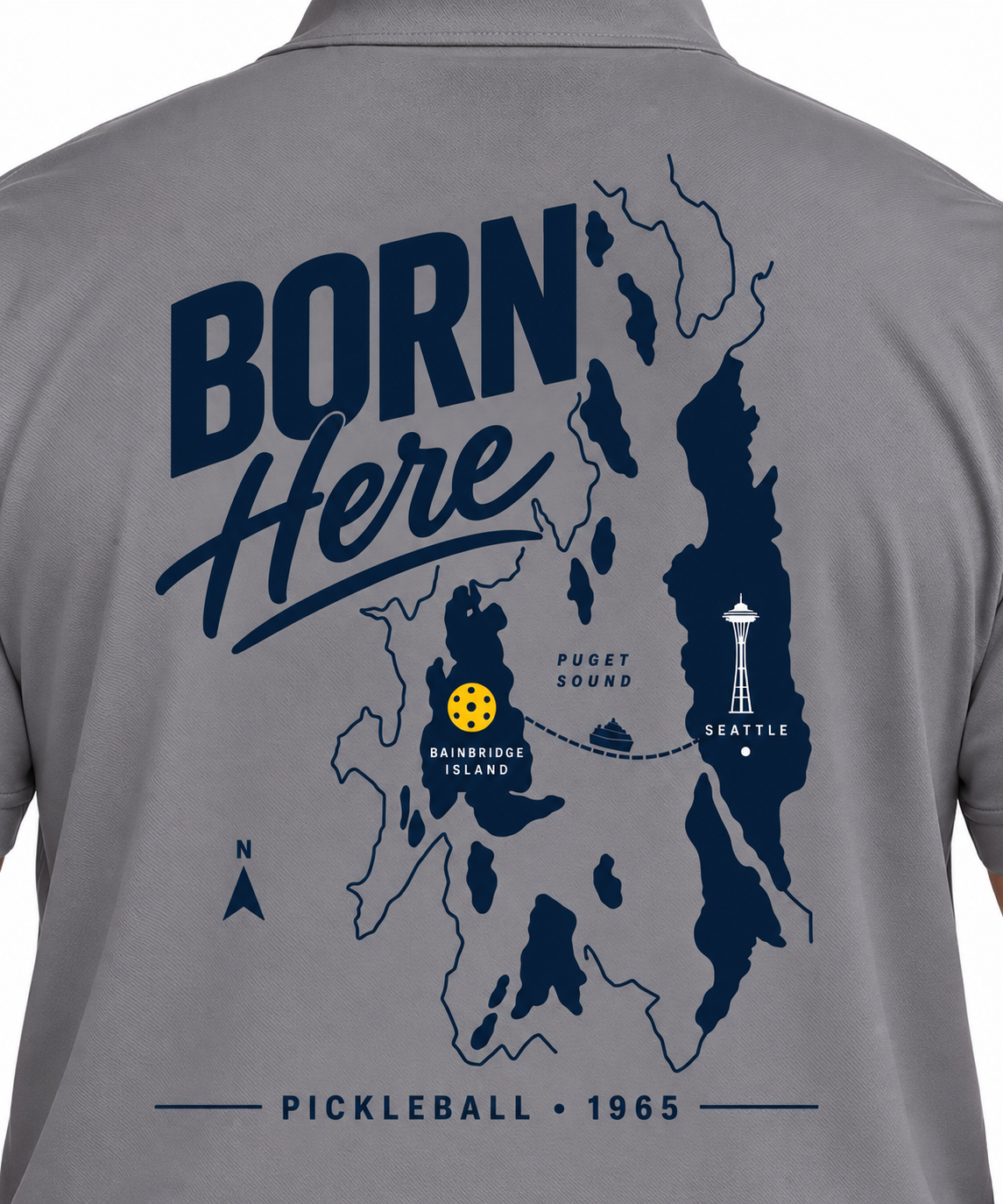 Bainbridge Island Born Here Performance Pickleball Polo – Men’s