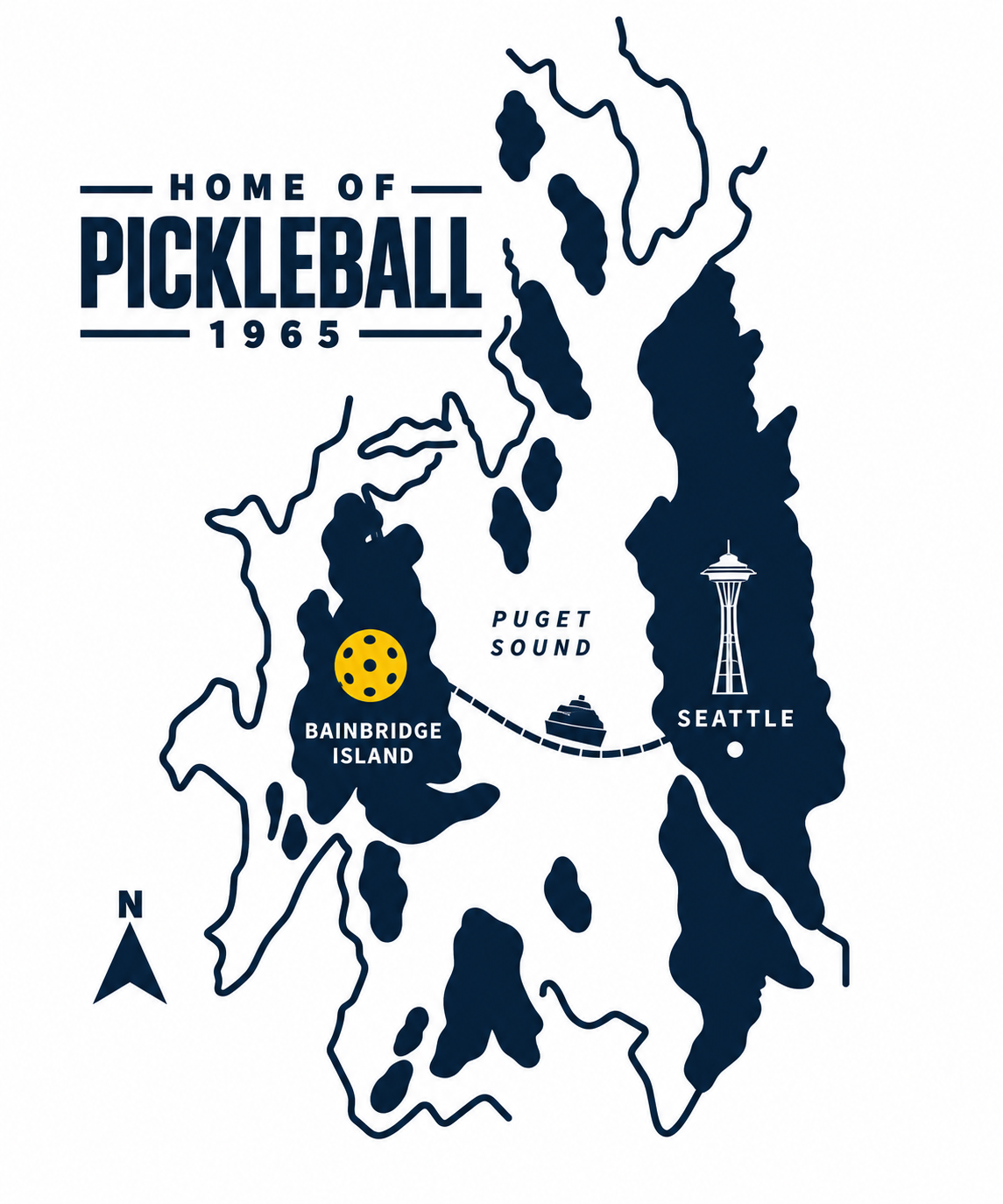 Bainbridge Island Home of Pickleball 1965 Men’s Performance Polo