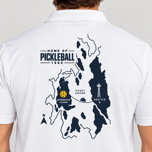 Bainbridge Island Home of Pickleball 1965 Men’s Performance Polo