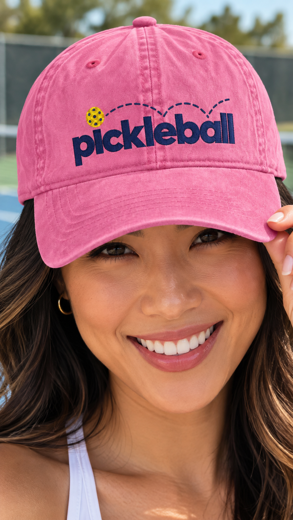 Pickleball Embroidered Pigment-Dyed Cap | Women’s Pickleball Hat