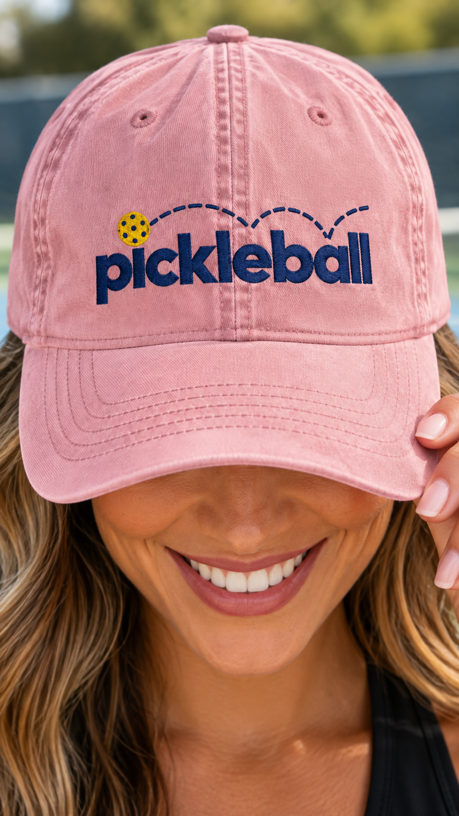 Pickleball Embroidered Pigment-Dyed Cap | Women’s Pickleball Hat