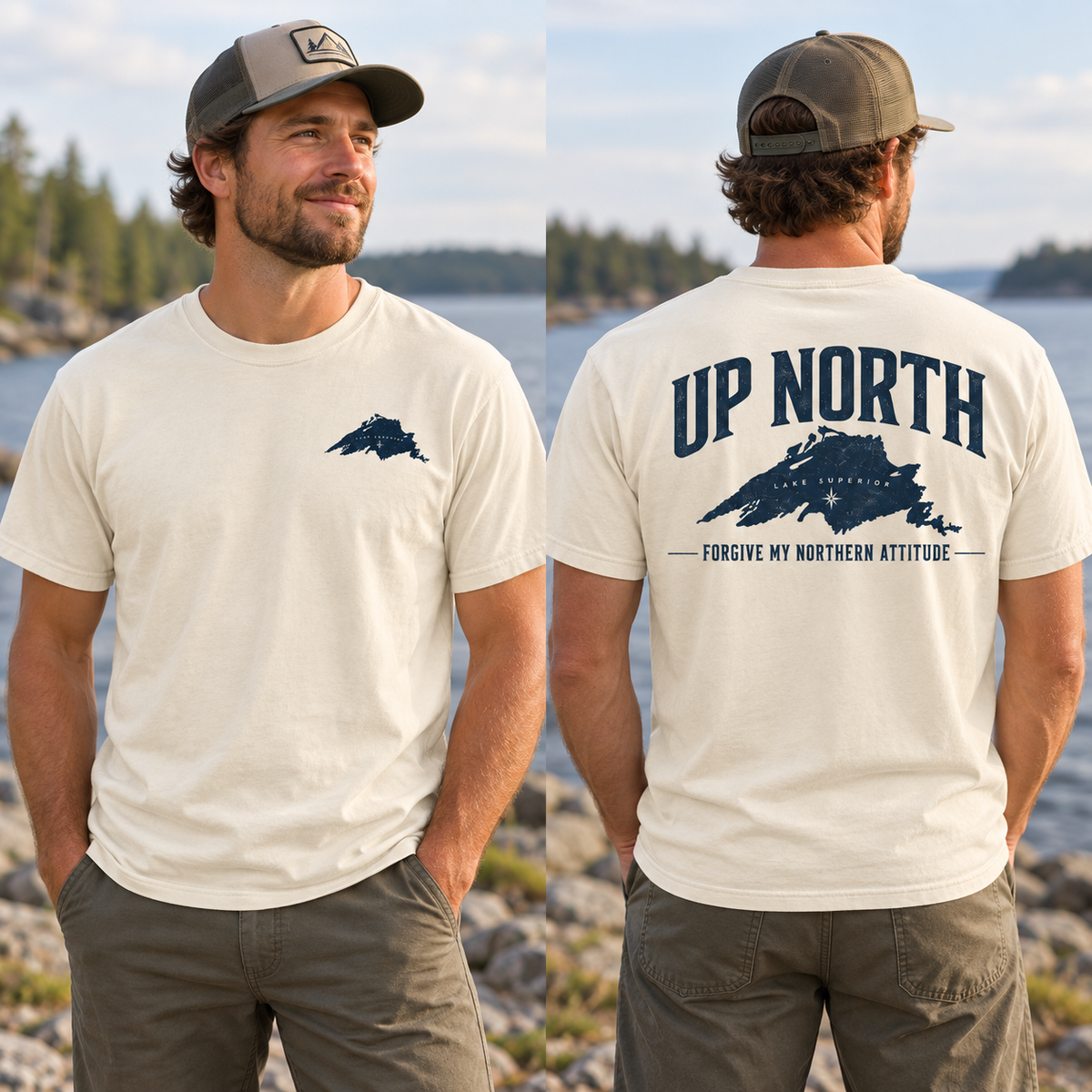 Up North Lake Superior T-Shirt | Forgive My Northern Attitude Graphic Tee