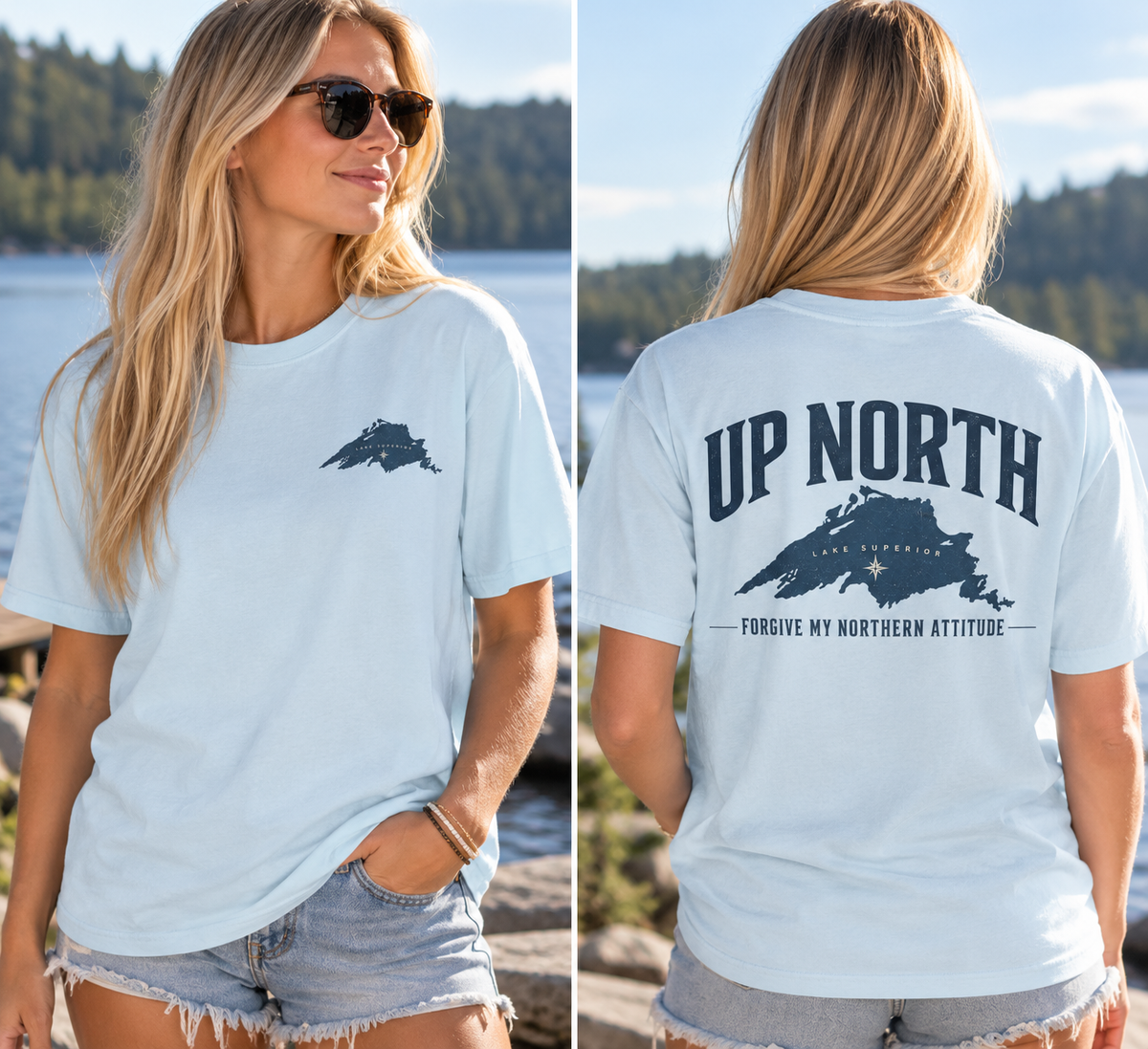 Up North Lake Superior T-Shirt | Forgive My Northern Attitude Graphic Tee