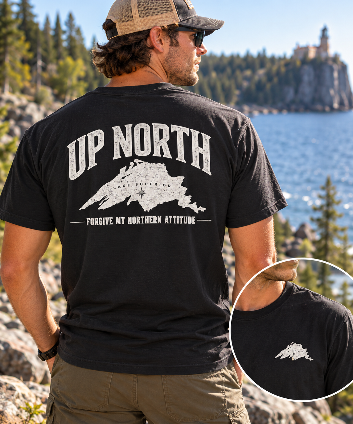Up North Lake Superior T-Shirt | Forgive My Northern Attitude Graphic Tee