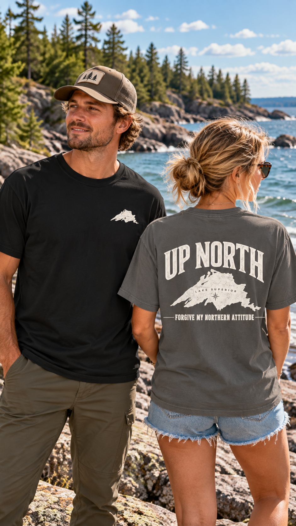 Up North Lake Superior T-Shirt | Forgive My Northern Attitude Graphic Tee