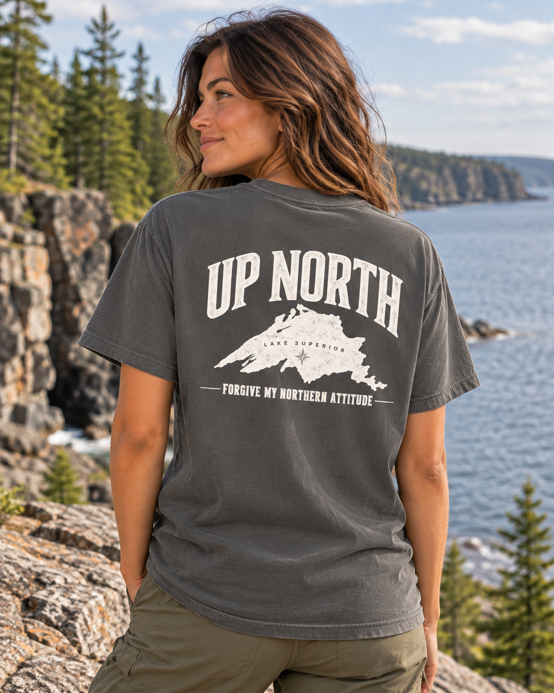 Up North Lake Superior T-Shirt | Forgive My Northern Attitude Graphic Tee