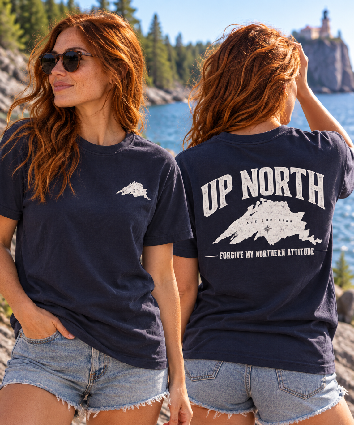 Up North Lake Superior T-Shirt | Forgive My Northern Attitude Graphic Tee