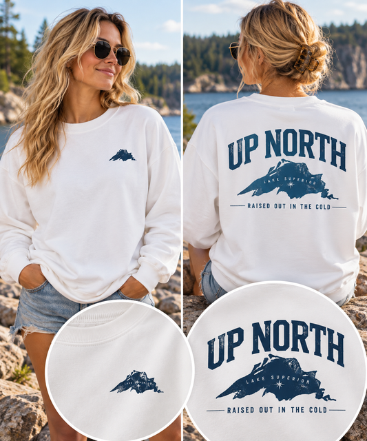 Up North Lake Superior “Raised Out in the Cold” Crewneck Sweatshirt