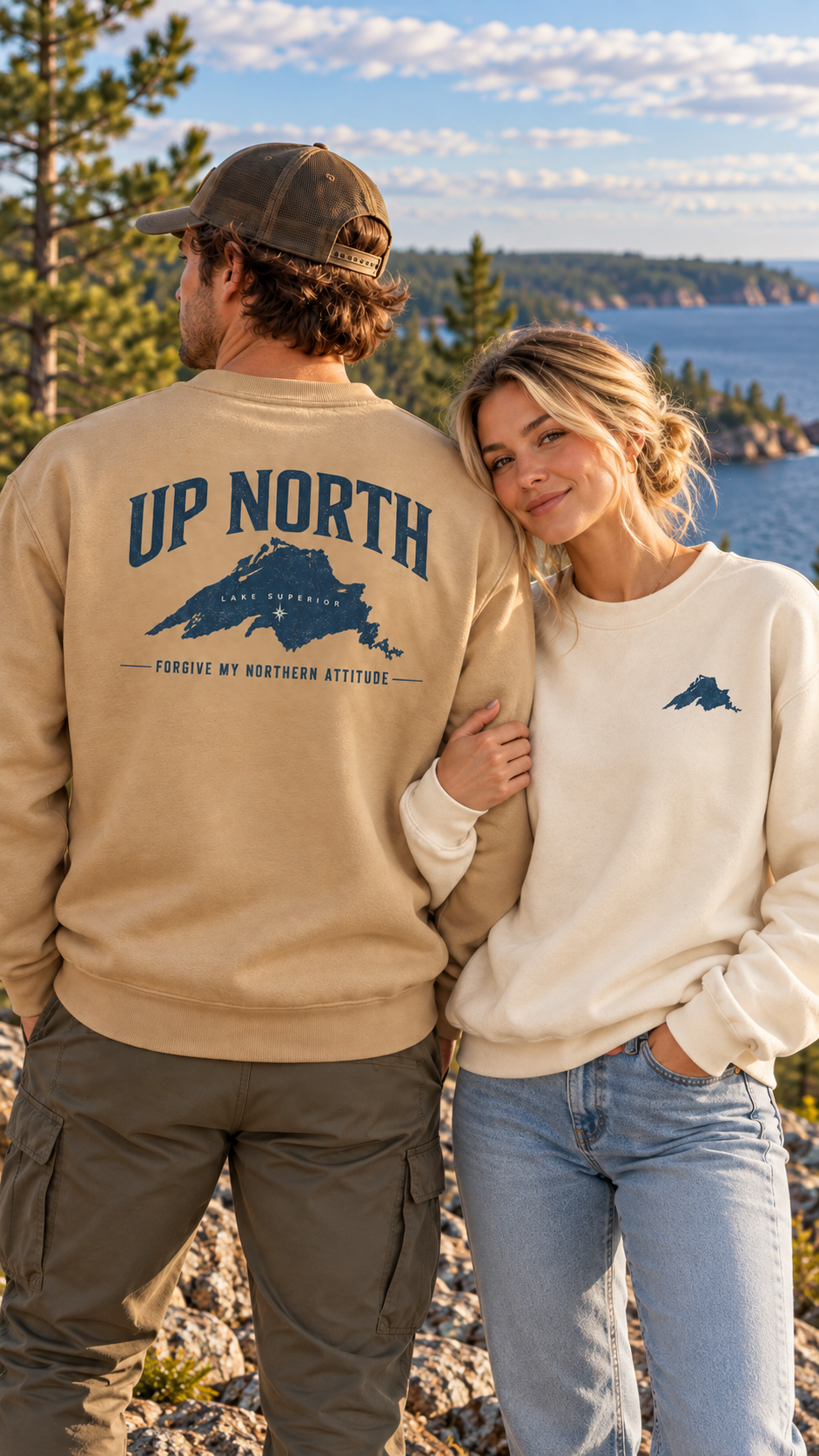 Up North Lake Superior “Forgive My Northern Attitude” Crewneck Sweatshirt