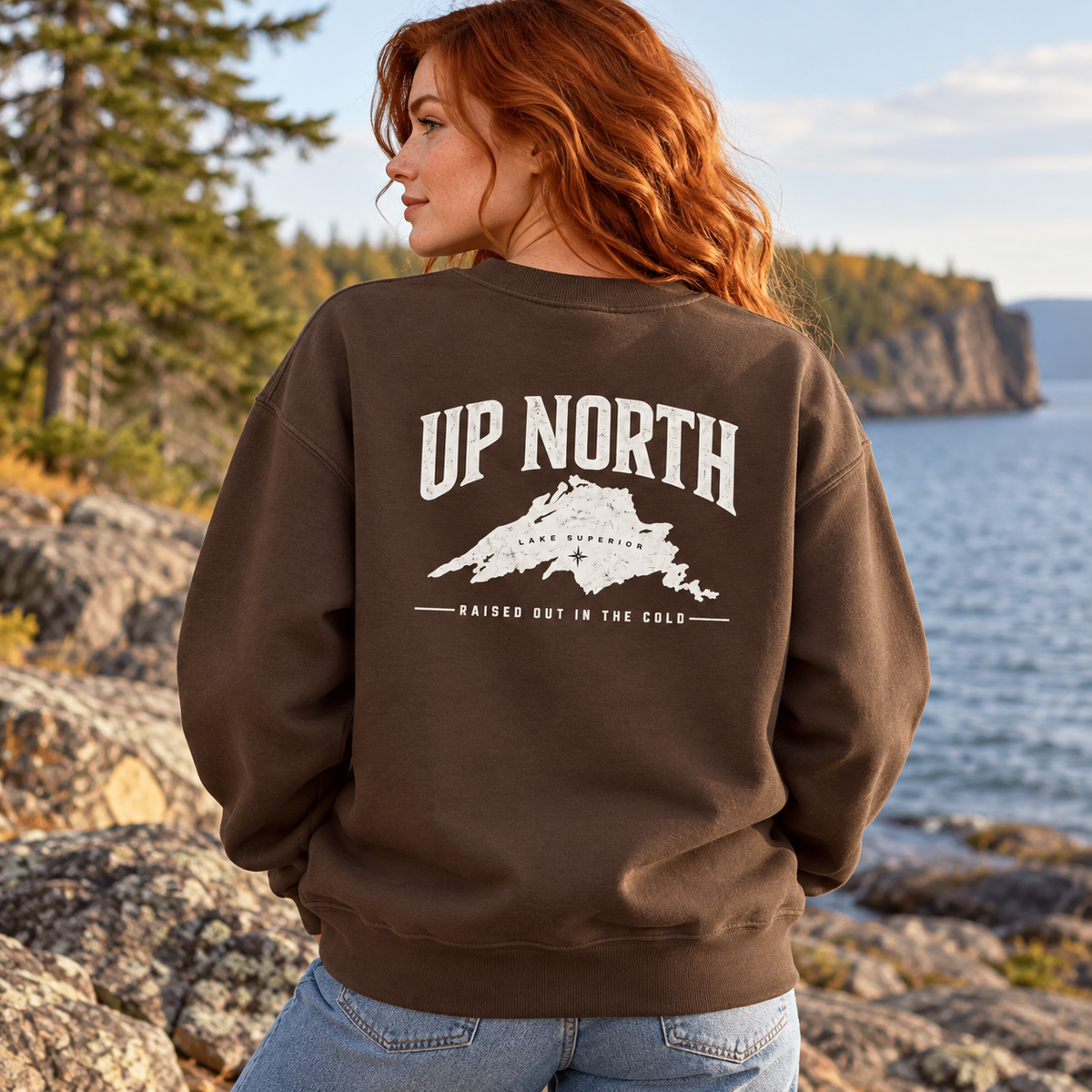 Up North Lake Superior “Raised Out in the Cold” Crewneck Sweatshirt