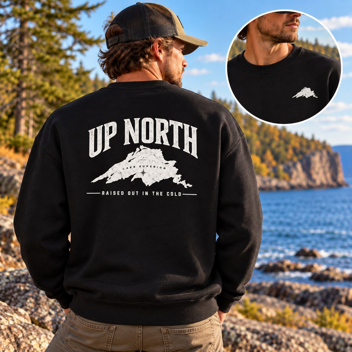 Up North Lake Superior “Raised Out in the Cold” Crewneck Sweatshirt