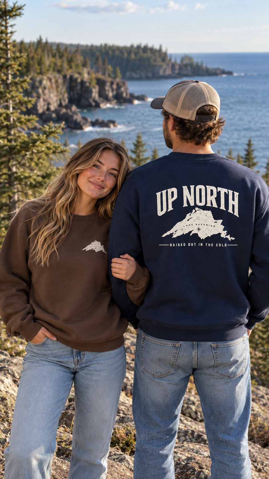 Up North Lake Superior “Raised Out in the Cold” Crewneck Sweatshirt