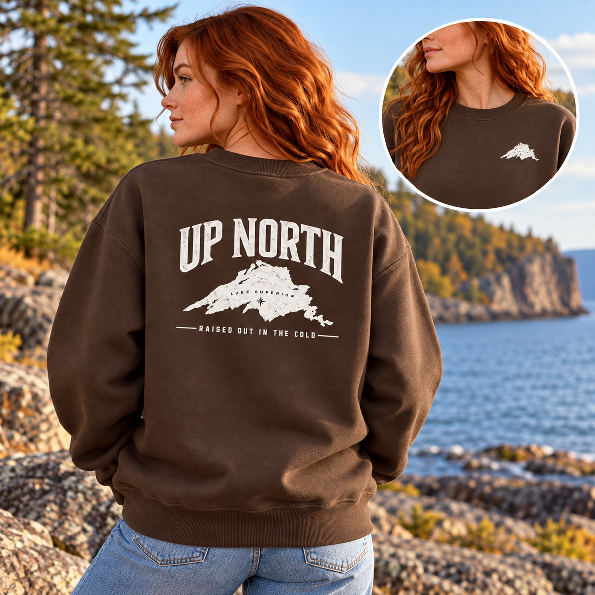 Up North Lake Superior “Raised Out in the Cold” Crewneck Sweatshirt