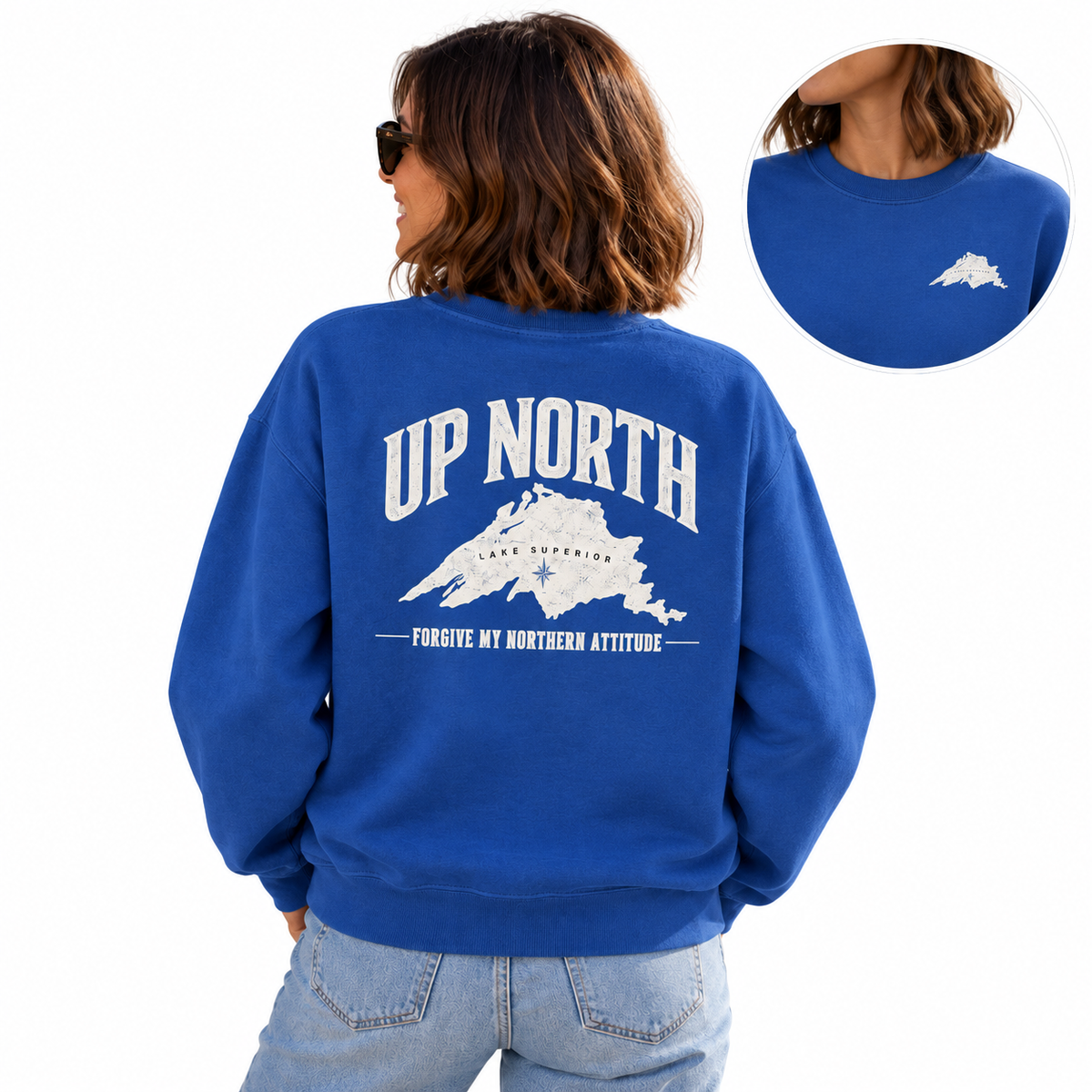 Up North Lake Superior “Forgive My Northern Attitude” Crewneck Sweatshirt