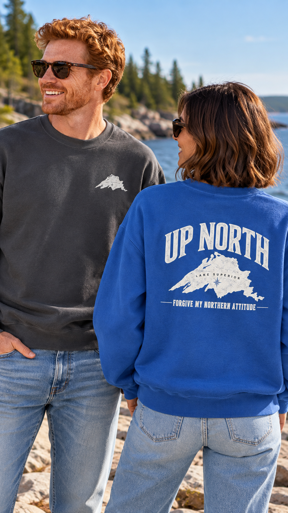 Up North Lake Superior “Forgive My Northern Attitude” Crewneck Sweatshirt