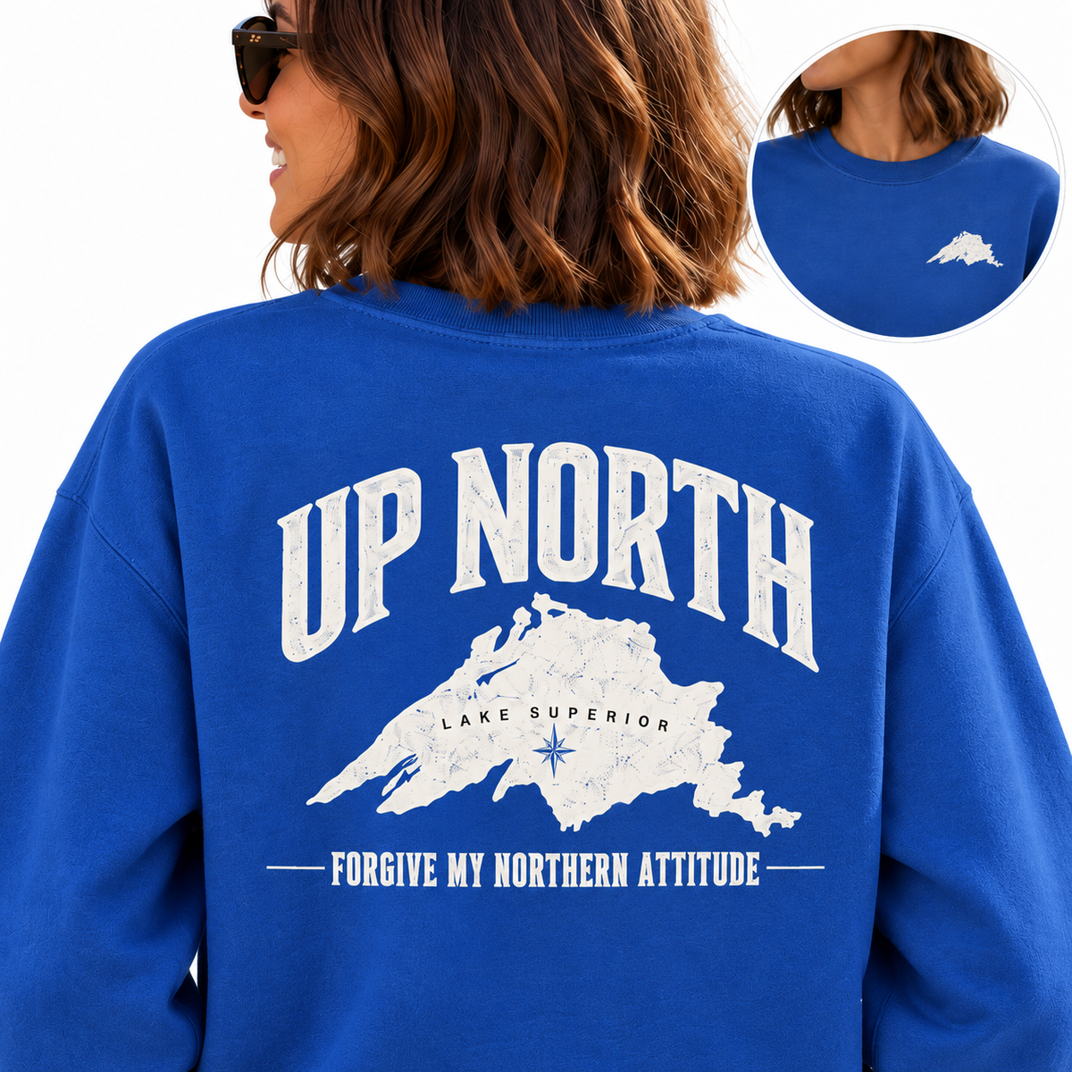 Up North Lake Superior “Forgive My Northern Attitude” Crewneck Sweatshirt