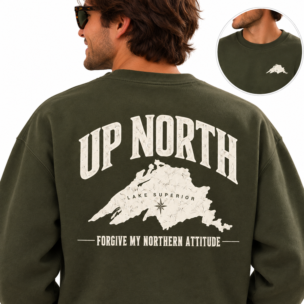 Up North Lake Superior “Forgive My Northern Attitude” Crewneck Sweatshirt