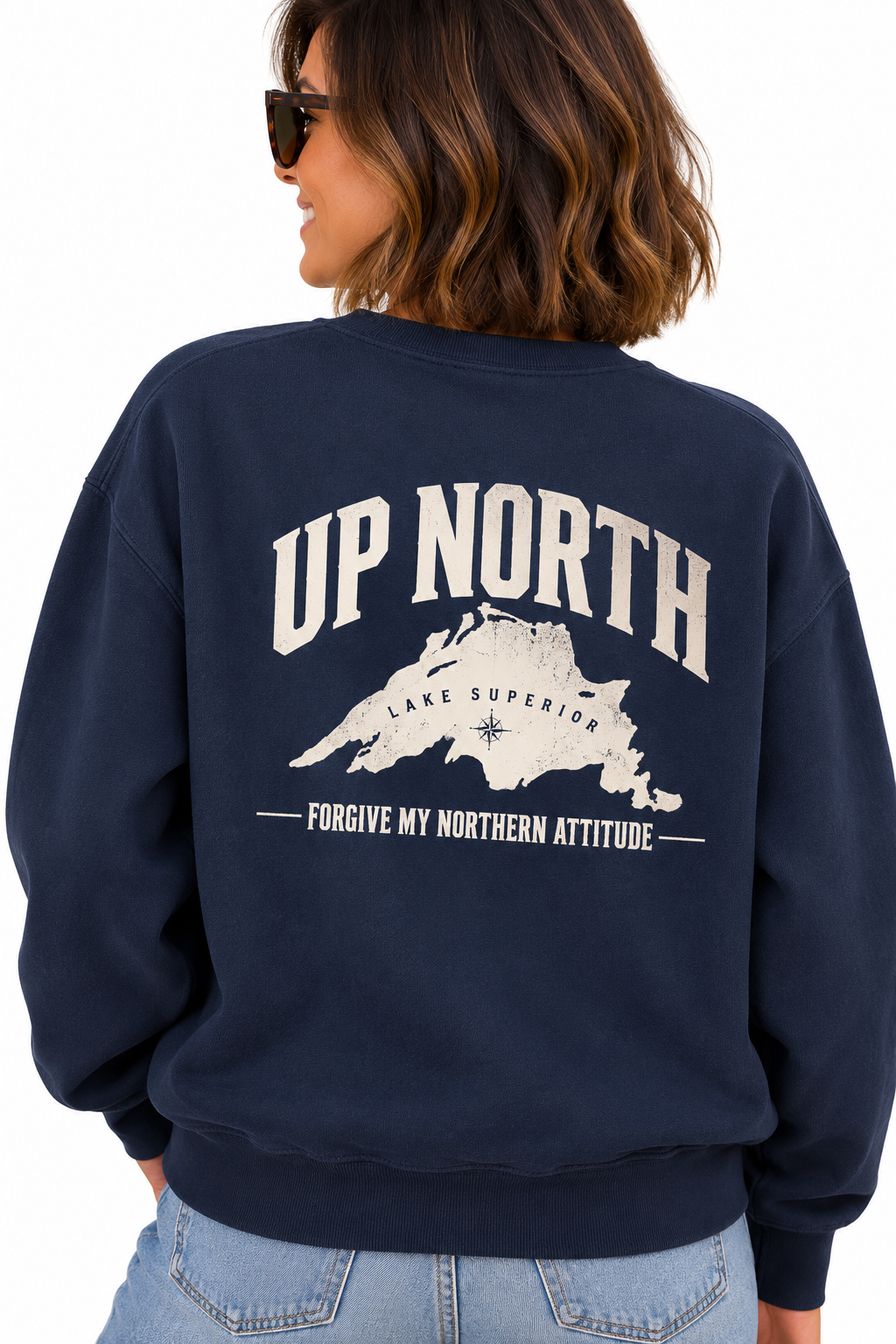 Up North Lake Superior “Forgive My Northern Attitude” Crewneck Sweatshirt