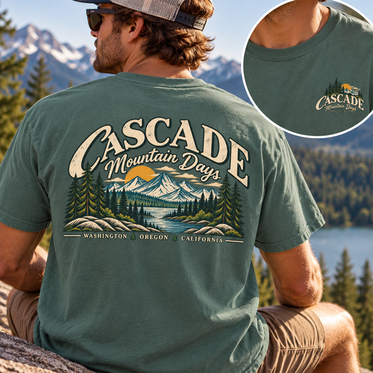 Cascade Mountain Days Tee | Vintage Mountain Graphic T-Shirt