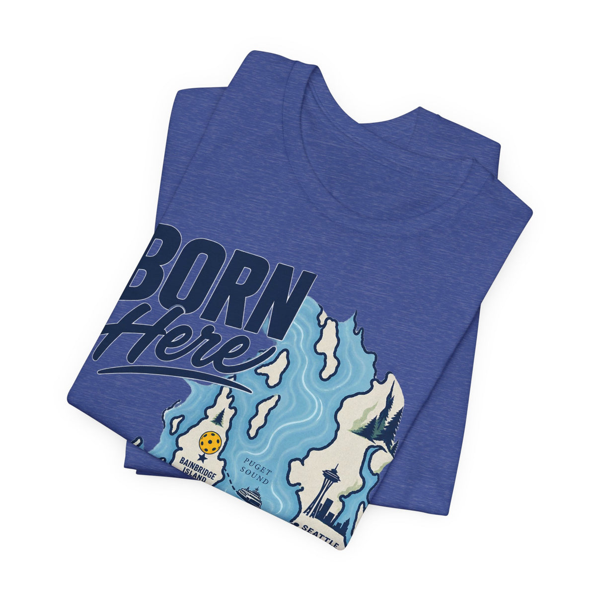 Born Here Bainbridge Island Pickleball 1965 Unisex Tee