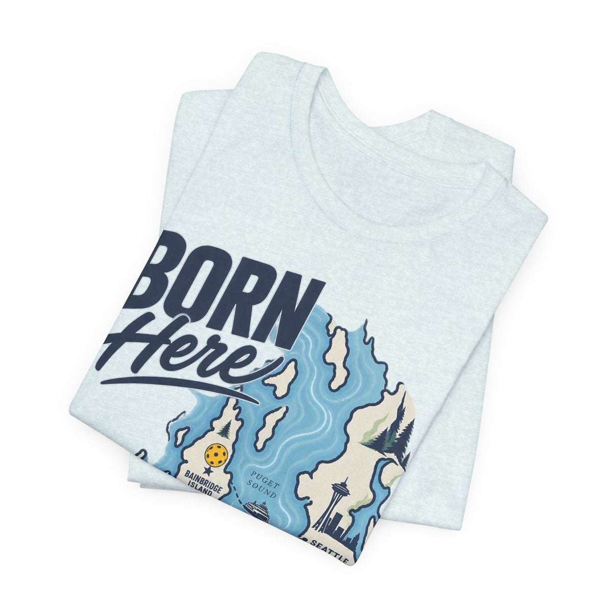 Born Here Bainbridge Island Pickleball 1965 Unisex Tee