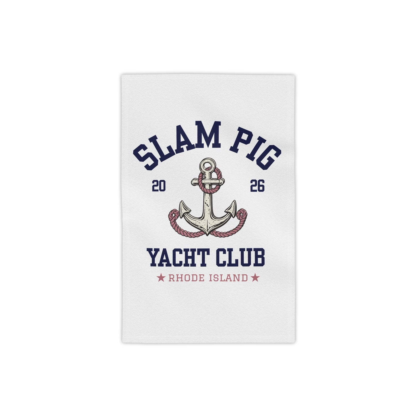 Slam Pig Yacht Club Towel, Rhode Island Yacht Club Towel, Coastal Pool Towel, Pink Navy Yacht Towel, Summer Vacation Gift, RHORI