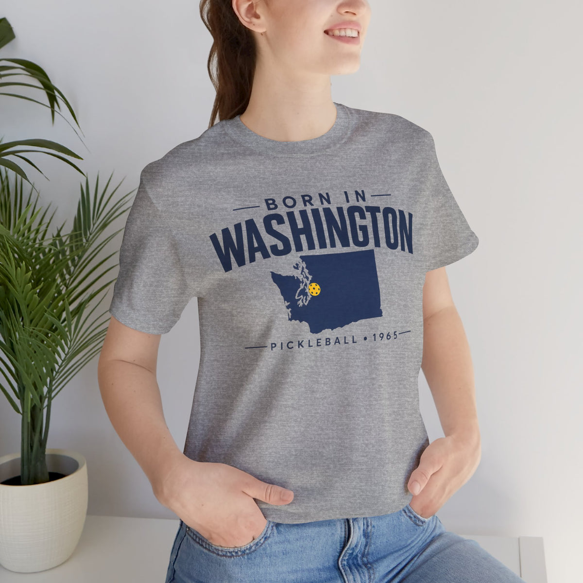 Born in Washington Pickleball 1965 Unisex Tee