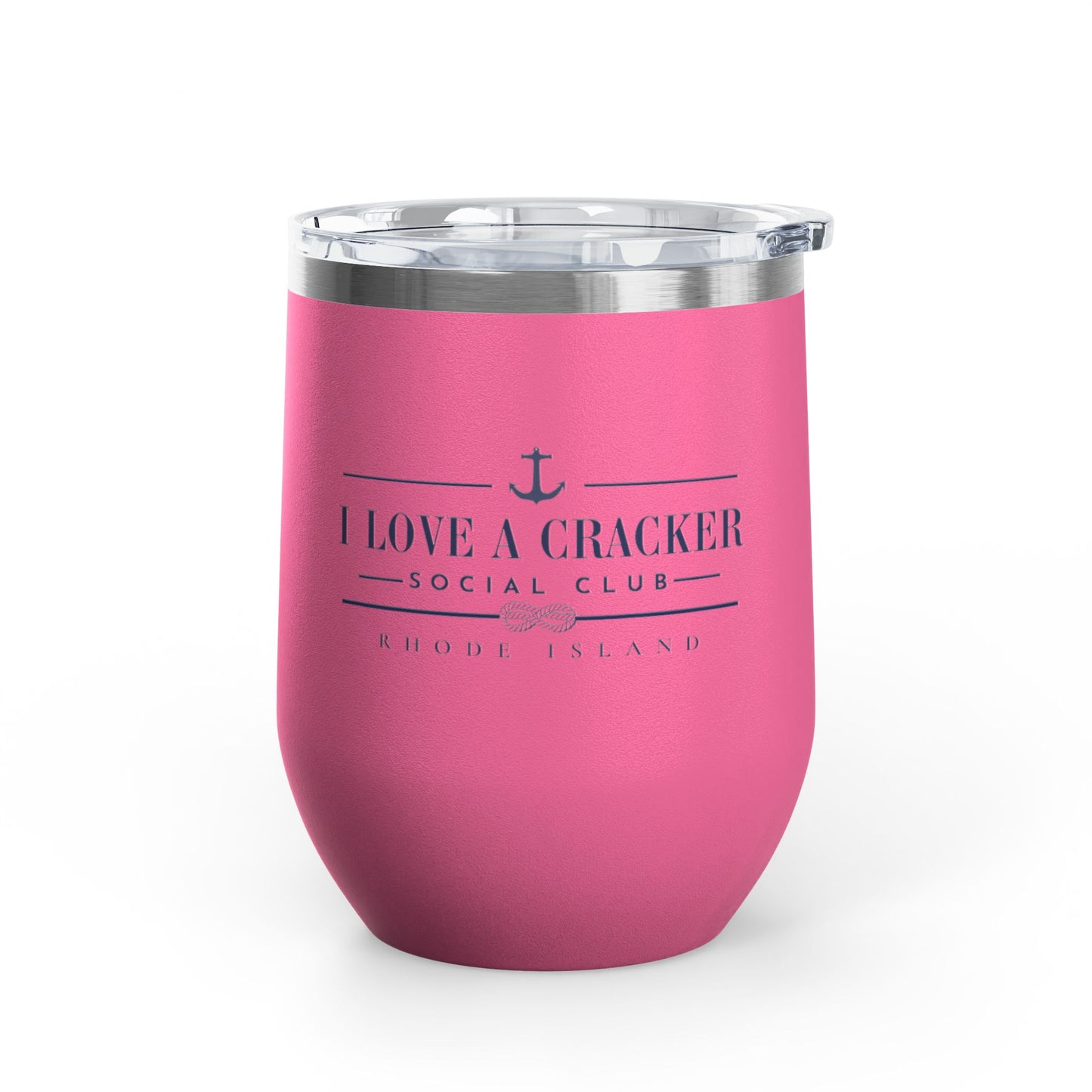 I Love a Cracker Social Club Tumbler, RHORI Inspired Wine Tumbler, Rhode Island Gift, Funny Bravo Cup, 12oz Insulated Cup