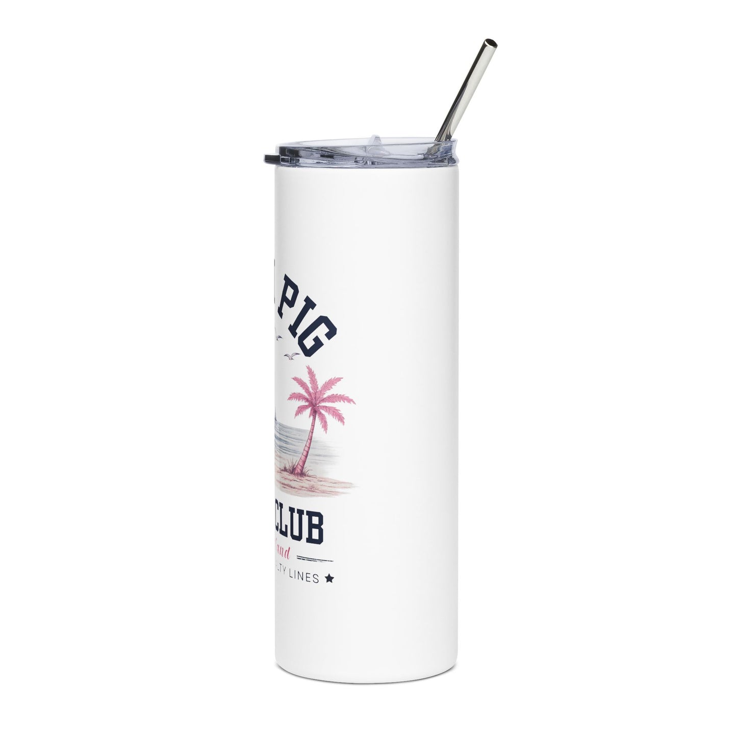 Beach Club Seaside Scene Tumbler | 20oz Stainless Steel Travel Cup
