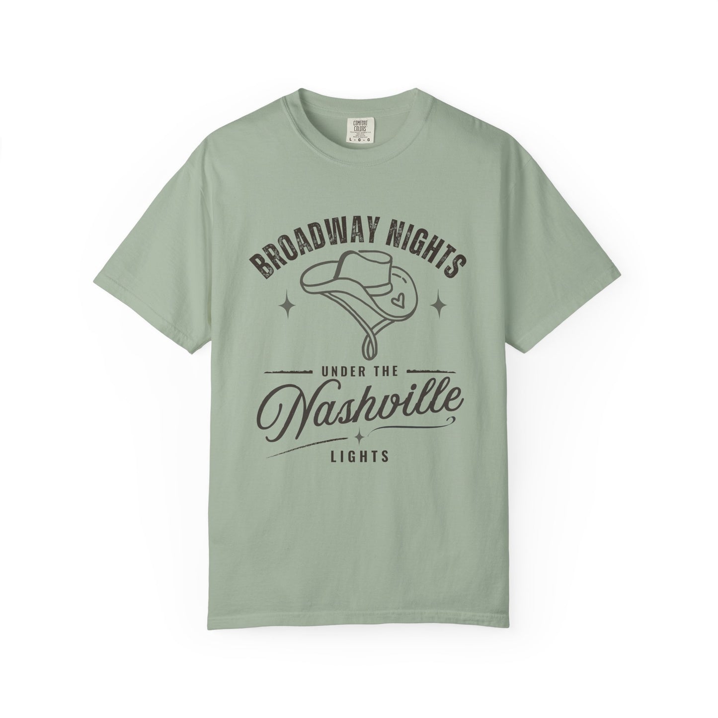 Broadway Nights Under the Nashville Lights Comfort Colors® T-Shirt | Nashville Country Music Tee | Broadway Street Shirt | Nashville Gift