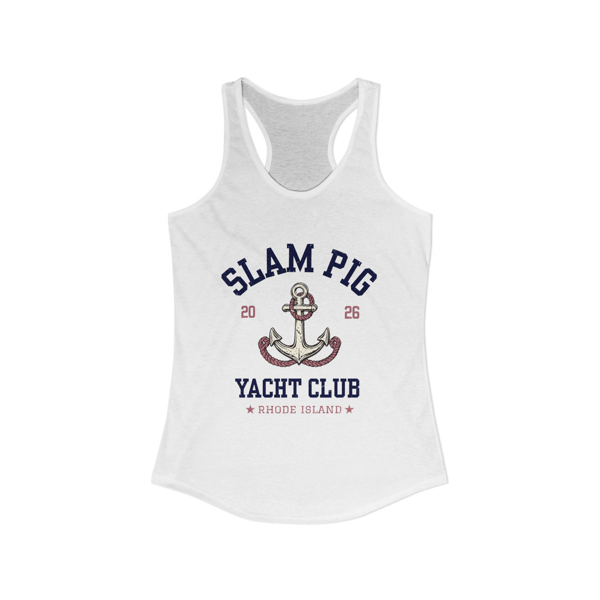 Slam Pig Yacht Club SPYC Racerback Tank Rhode Island RHORI Womens
