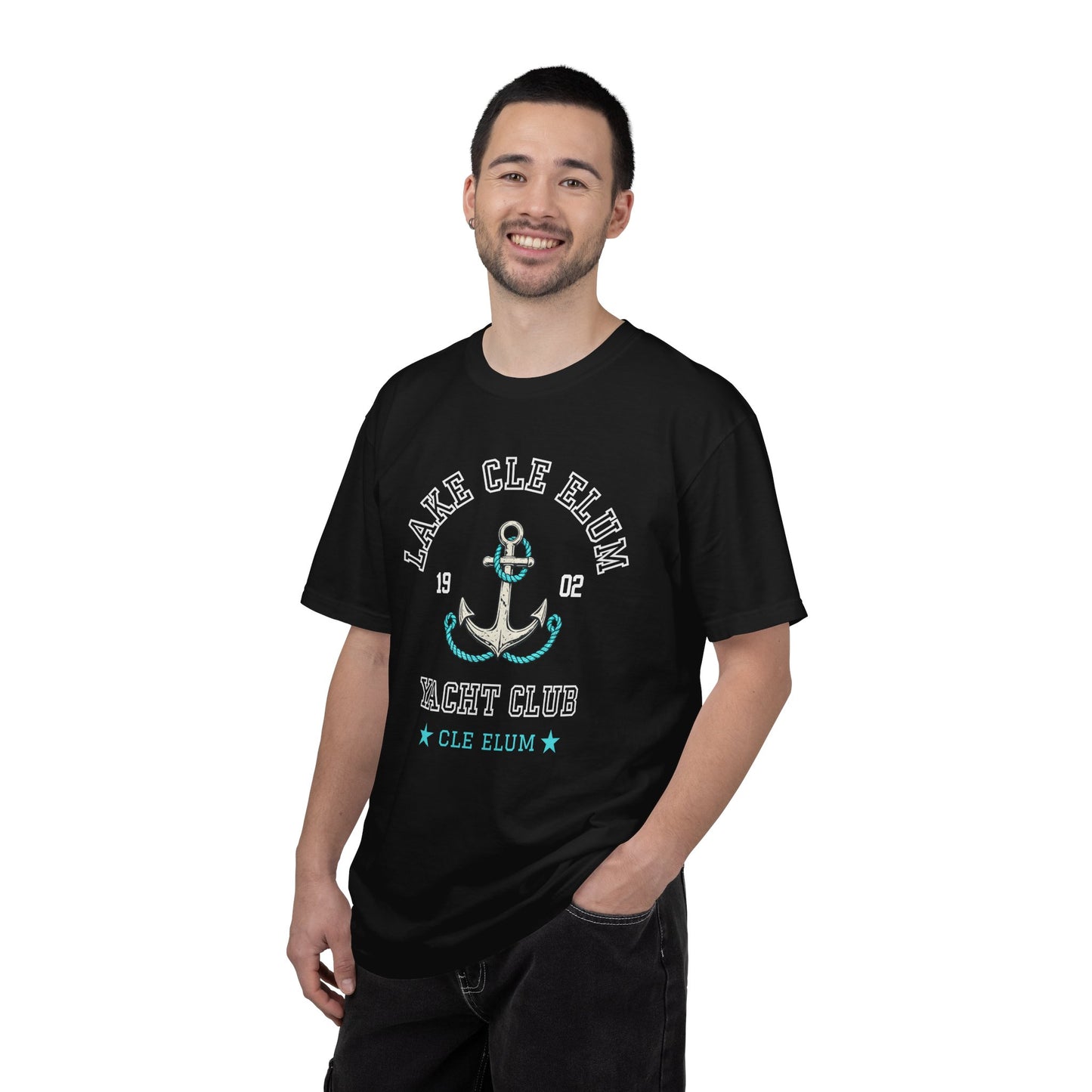 Turquoise Anchor Graphic T-Shirt | Nautical Anchor Illustration