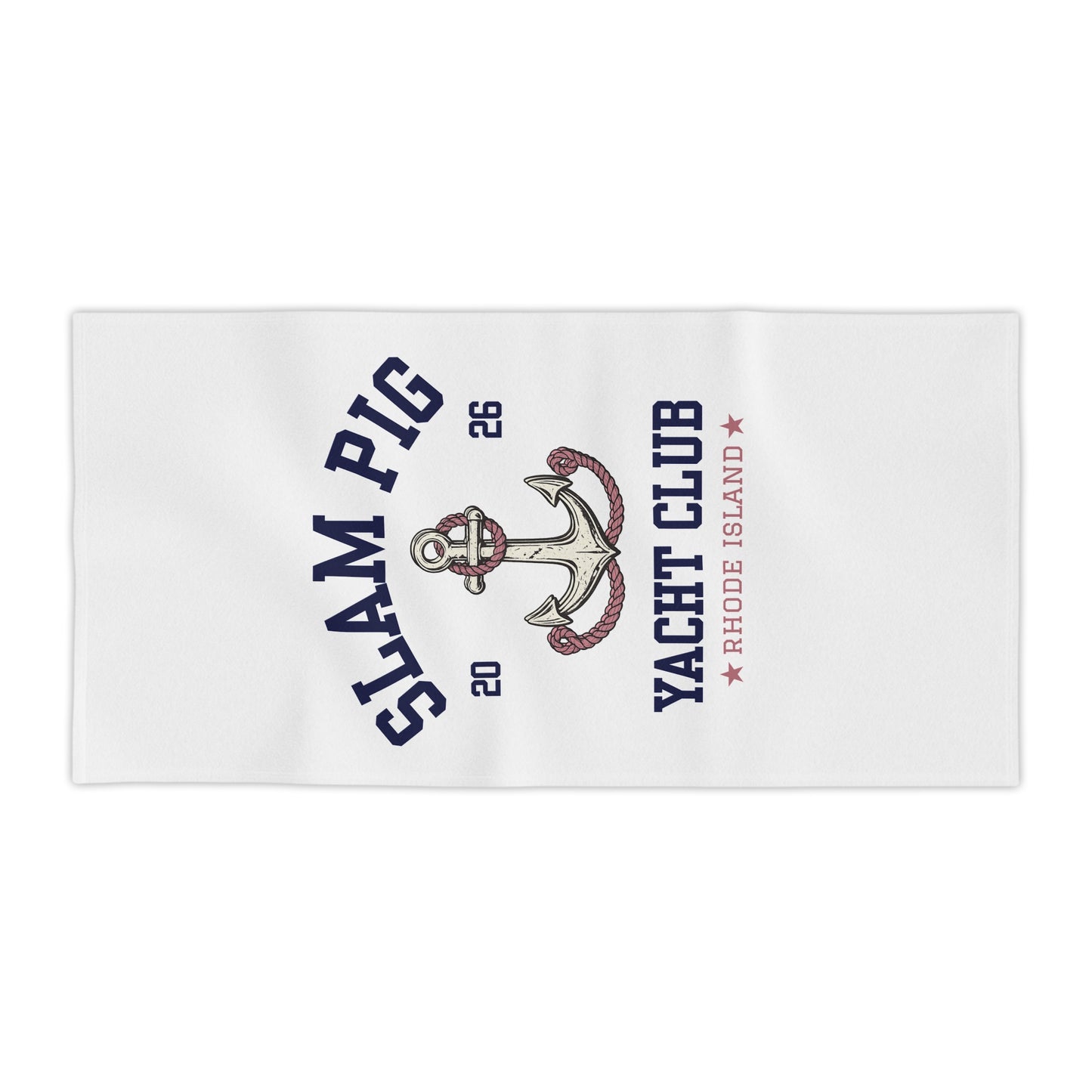 Slam Pig Yacht Club Towel, Rhode Island Yacht Club Towel, Coastal Pool Towel, Pink Navy Yacht Towel, Summer Vacation Gift, RHORI