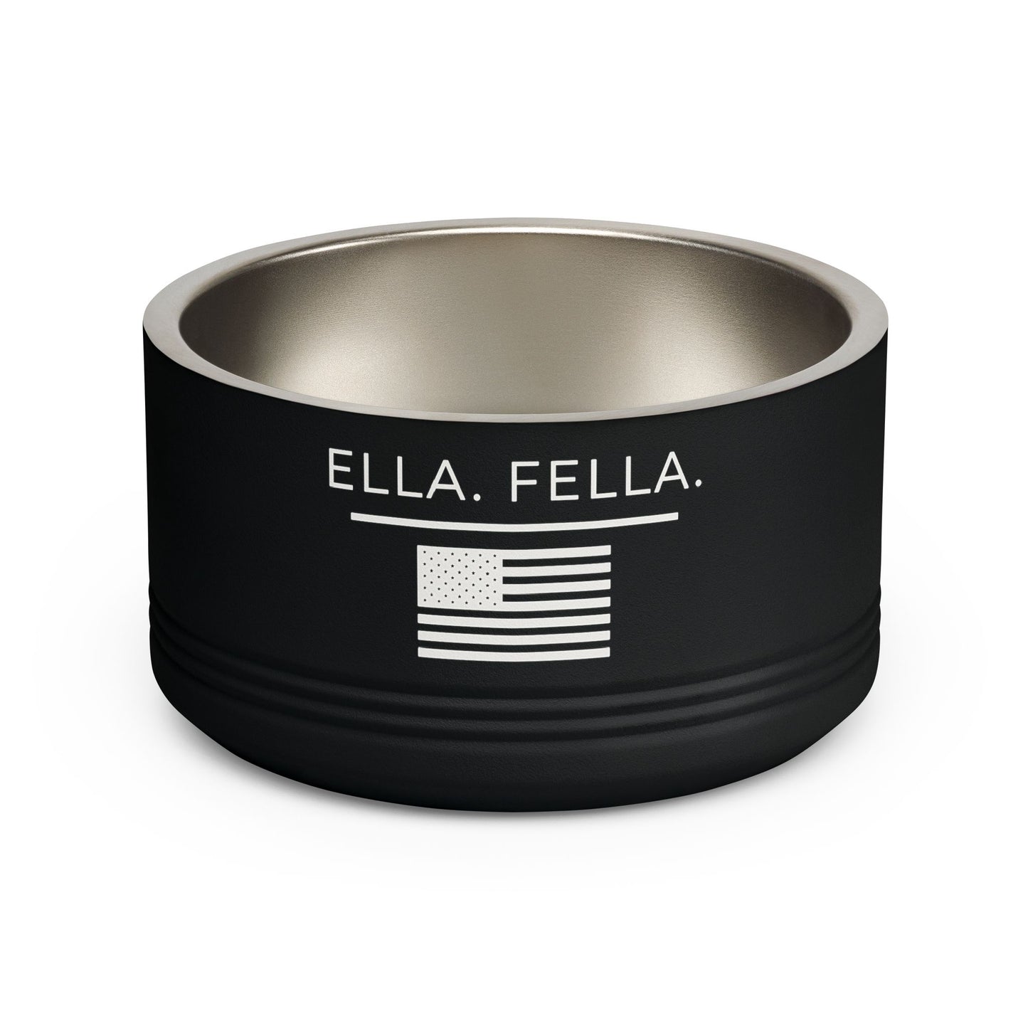 Ella Fella Americana Flag Pet Bowl | Personalized Stainless Steel Dog Bowl | Custom Pet Bowl | Dog Lover Gift