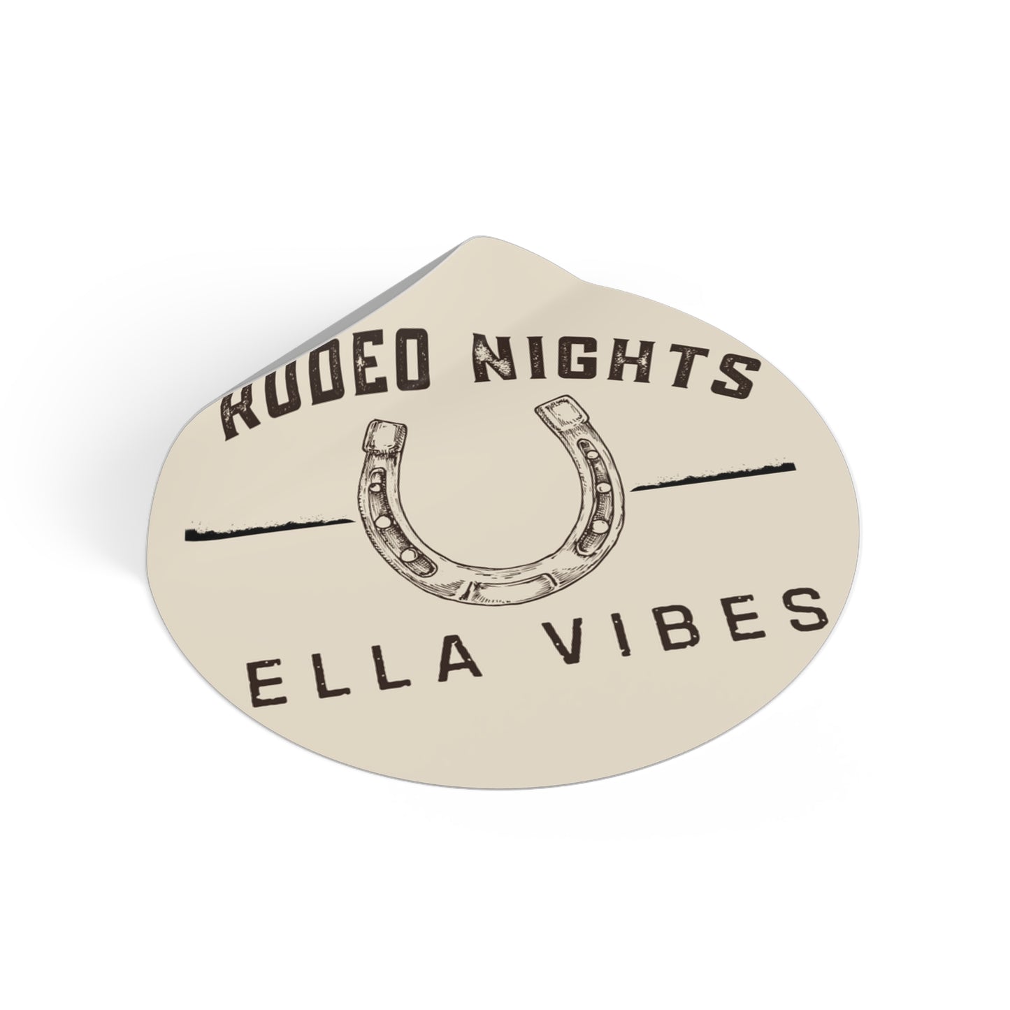 Rodeo Nights Ella Vibes Round Vinyl Sticker | Western Cowgirl Decal | Country Rodeo Waterproof