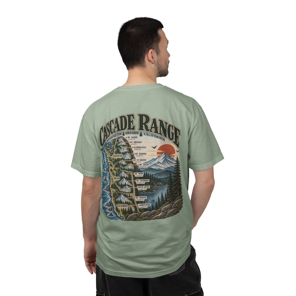 Cascade Range Vintage Graphic Tee | Washington, Oregon & California