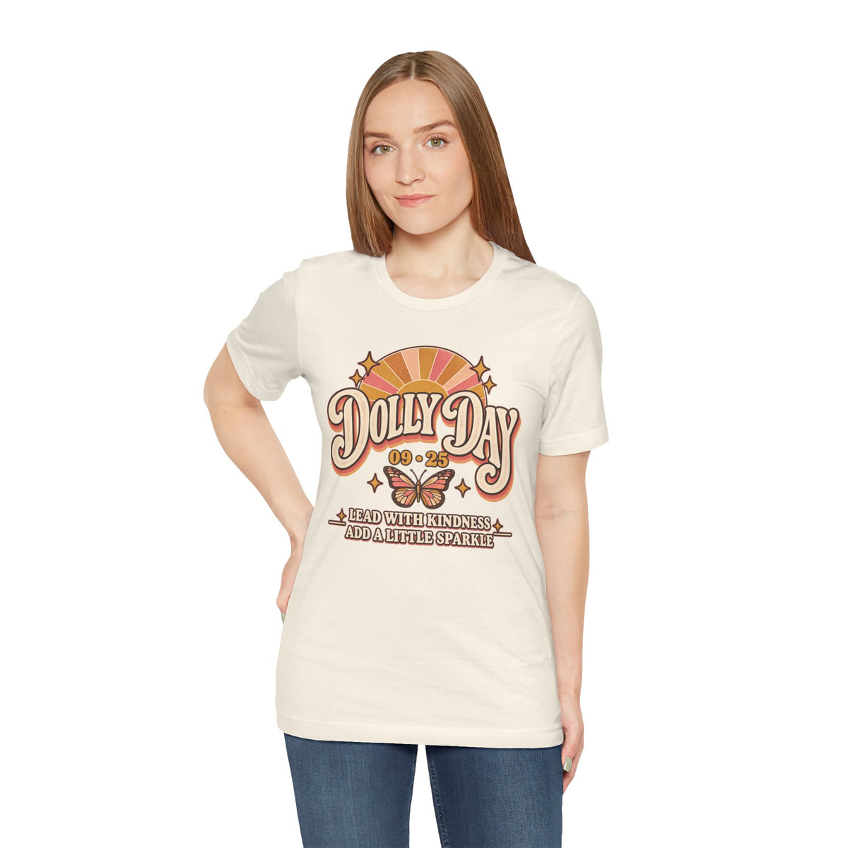 Dolly Day 09•25 Tee – Lead With Kindness, Add a Little Sparkle