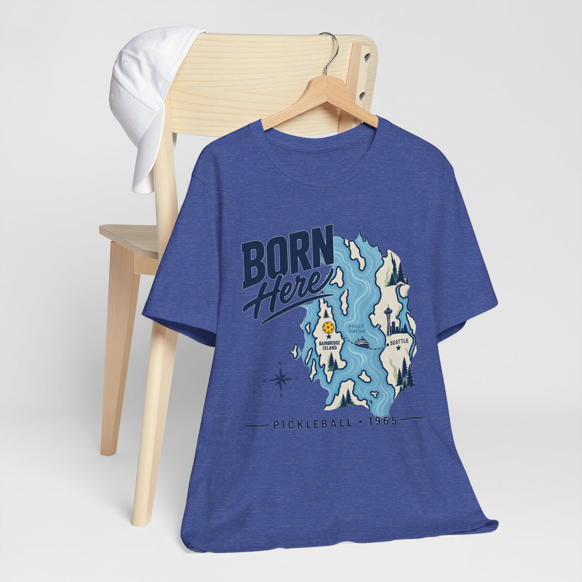 Copy of Born Here Bainbridge Island Pickleball 1965 Unisex Tee