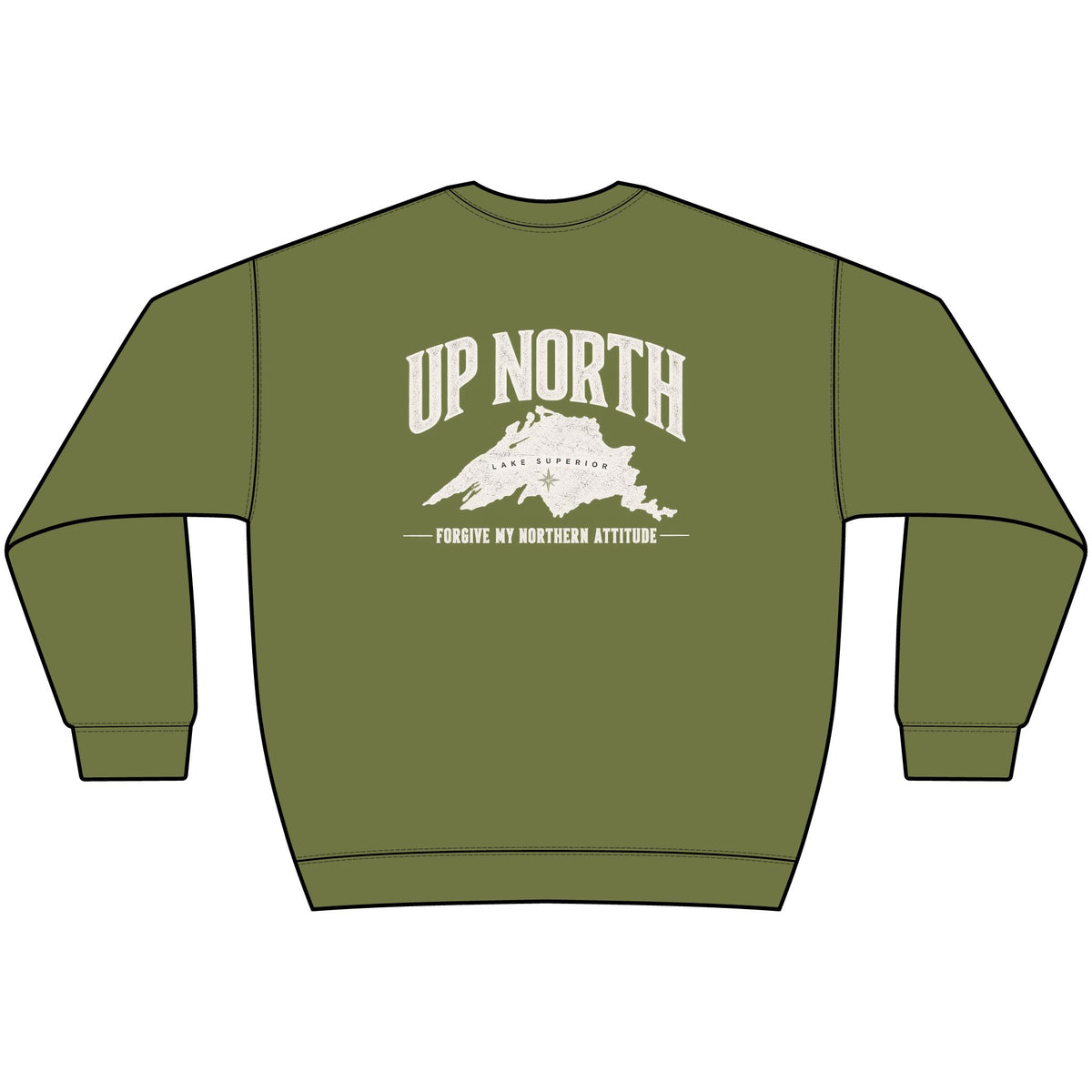 Up North Lake Superior “Forgive My Northern Attitude” Crewneck Sweatshirt