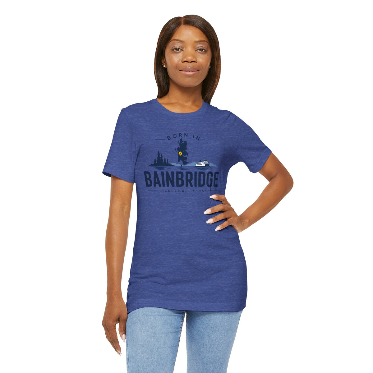 Born in Bainbridge Pickleball 1965 Tee | Bainbridge Island Washington