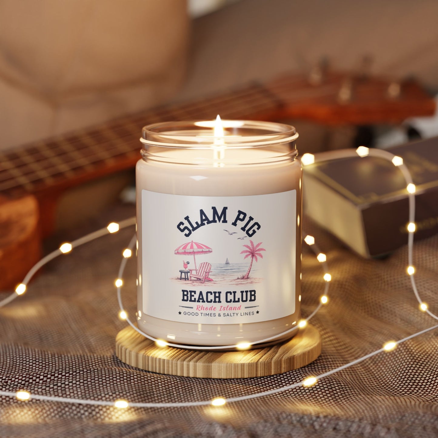Slam Pig Beach Club Candle, Rhode Island Coastal Candle, Beach House Decor, Summer Soy Candle, Nautical Gift, Beach Lover Gift, RHORI