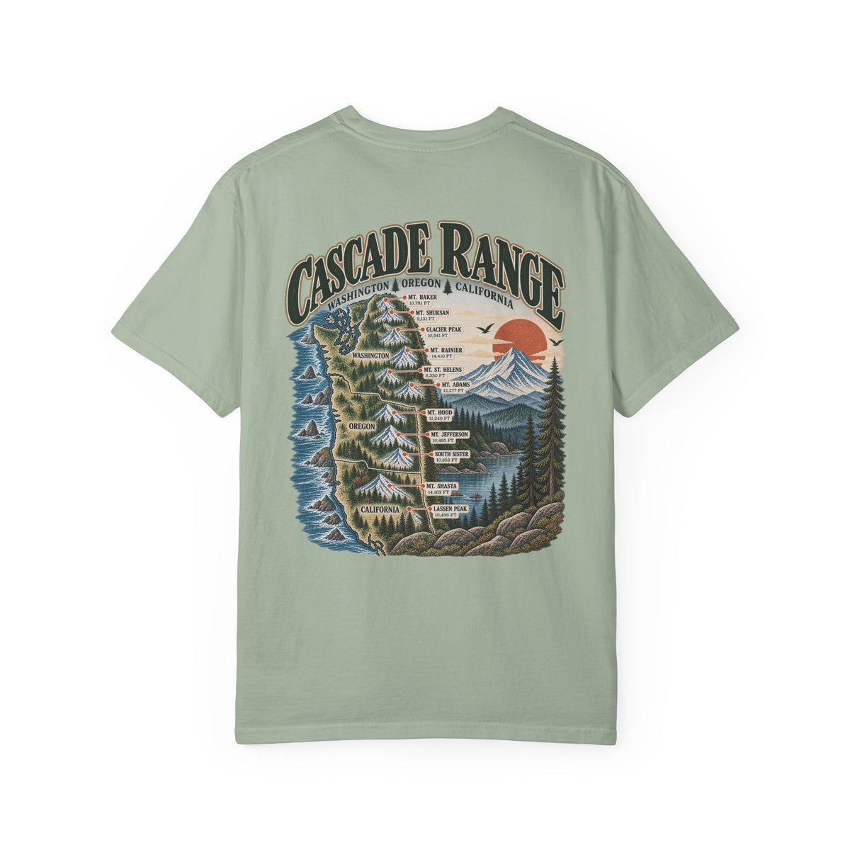 Cascade Range Vintage Graphic Tee | Washington, Oregon & California