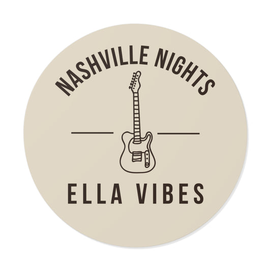 Nashville Nights Guitar Sticker | Round Vinyl Sticker, Ella Vibes | Ella Inspired Sticker | Nashville Music